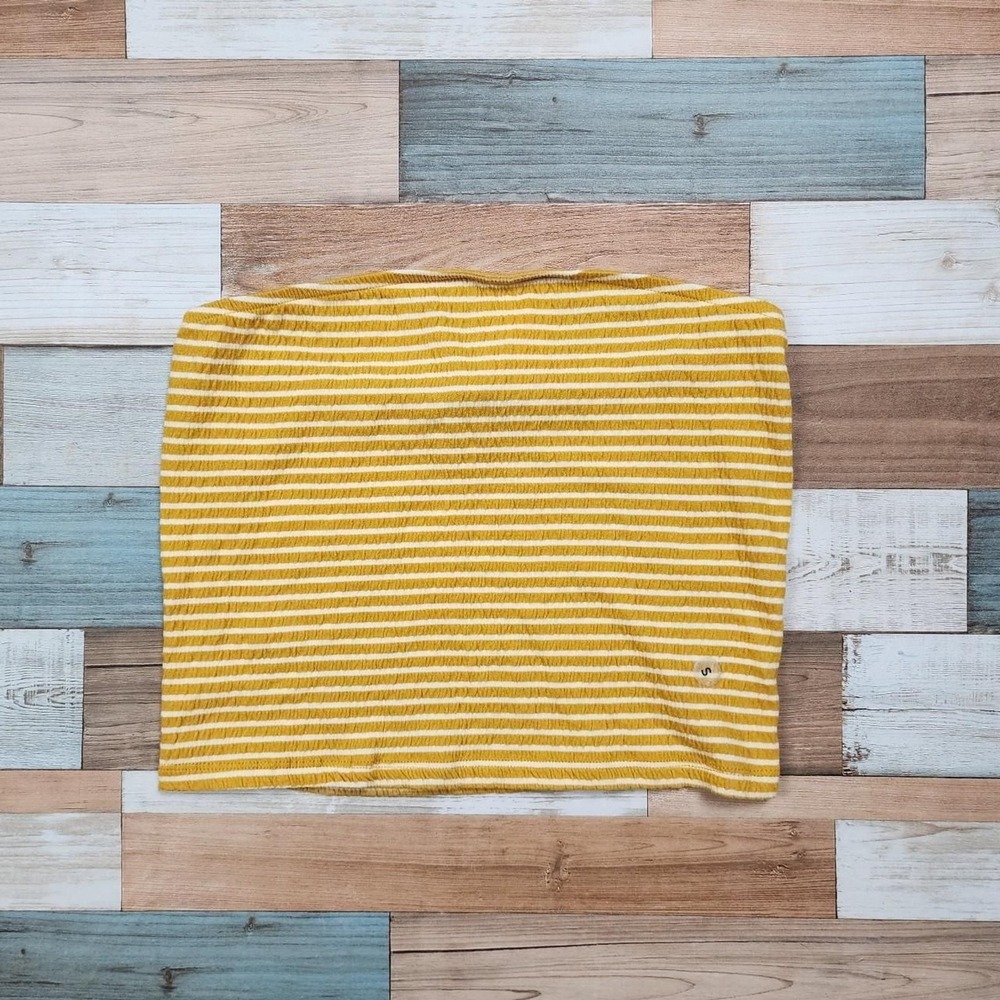 American-eagle-outfitters Women's White and Yellow Cropped Tube Top